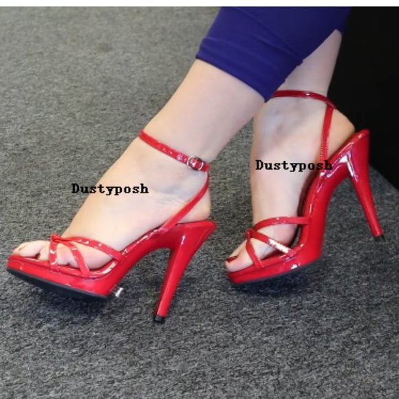 Pleaser Shoes High Heel Red Sandal Stripper Platform Pole Dancer Christmas 5 - Picture 3 of 5